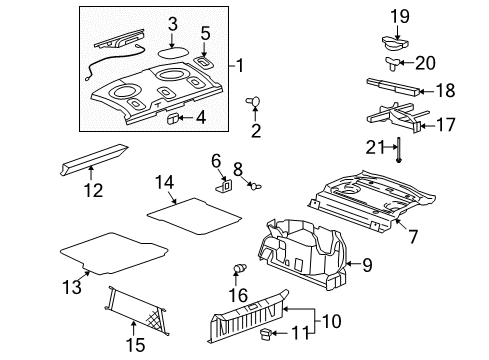 2009 Saturn Aura Front Trim, Rear Diagram for 25926387