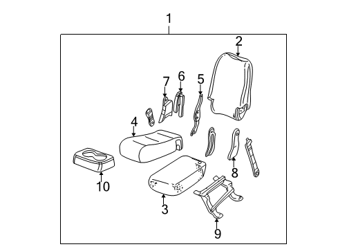2000 Chevy Tahoe Pivot Cover, Front Diagram for 12474249