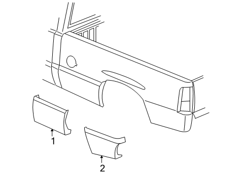 2005 Chevy Silverado 2500 HD Exterior Trim - Pick Up Box Diagram 2 - Thumbnail