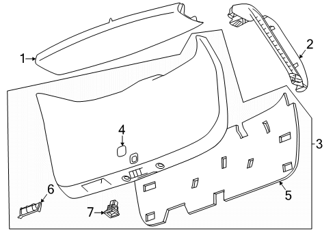 2025 GMC Terrain Interior Trim - Lift Gate Diagram