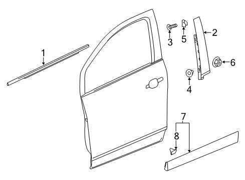 2020 Buick Envision Exterior Trim - Front Door Diagram