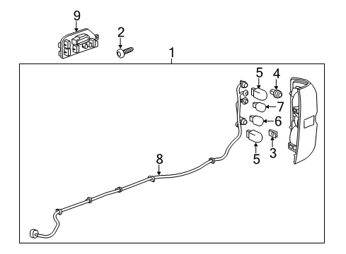 2015 GMC Sierra 3500 HD Socket & Wire, Driver Side Diagram for 23141278