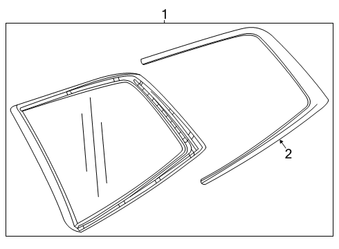 2025 Cadillac XT6 Glass & Hardware - Quarter Panel Diagram