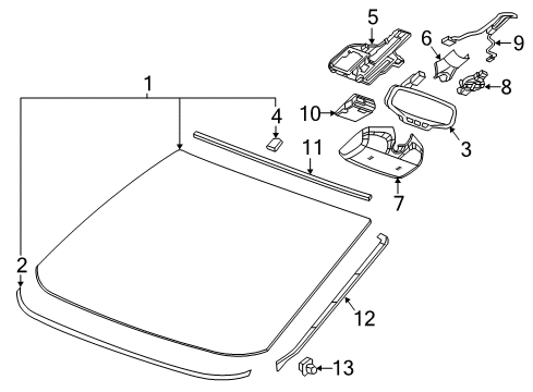 2018 Buick Cascada Windshield Diagram for 13369080