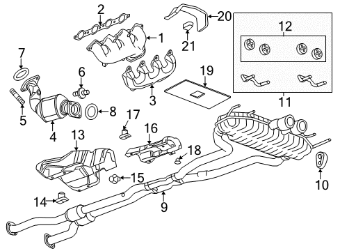 2015 Cadillac CTS Exhaust Manifold Gasket Diagram for 12620947