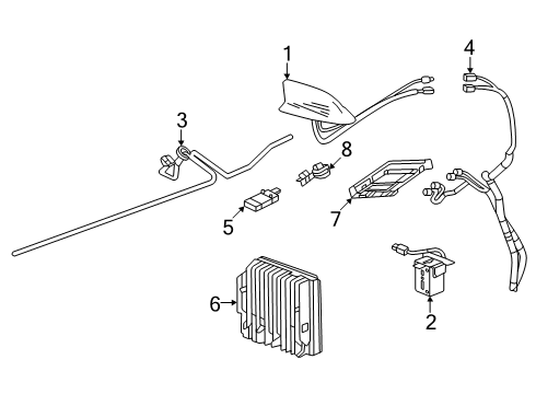 2024 Chevy Equinox EV ANTENNA ASM-HIGH FREQ ECCN=5A991 *BLACK Diagram for 85870052