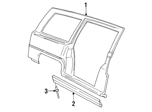 1993 Oldsmobile Silhouette Exterior Trim - Side Panel Diagram