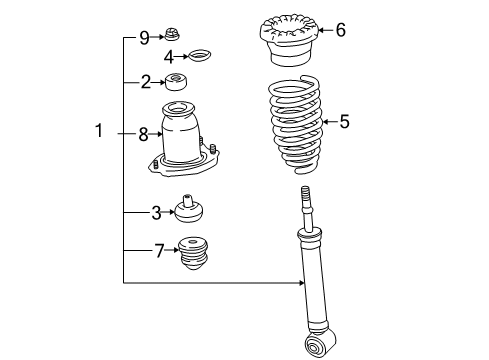 2004 Pontiac Vibe Struts & Components Diagram 3 - Thumbnail