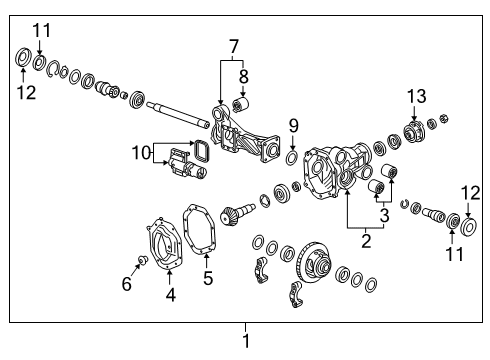 2023 Chevy Silverado 1500 Differential Carrier, Front Diagram for 85120722