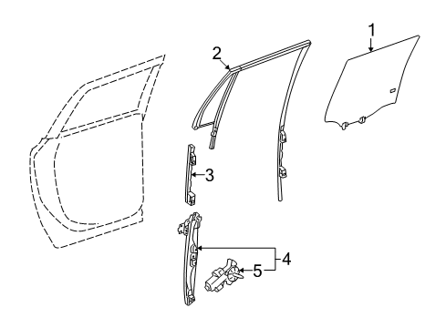 2015 Buick Enclave Moveable Glass, Rear Passenger Side Diagram for 10371642