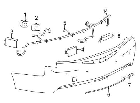 2017 Cadillac CT6 Bumper & Components - Rear Diagram 2 - Thumbnail