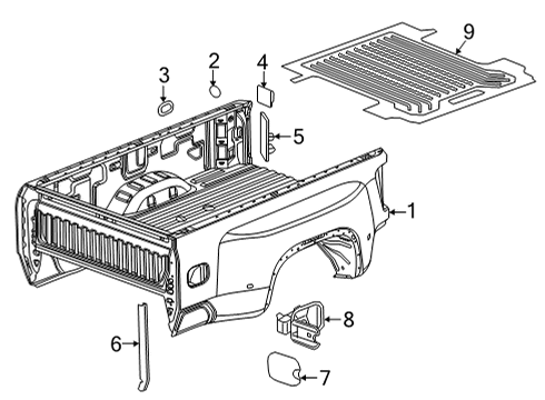 2025 Chevy Silverado 3500 HD Pick Up Box Diagram 2 - Thumbnail