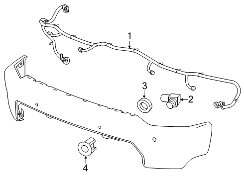 2025 Chevy Silverado 3500 HD Electrical Components - Front Bumper Diagram