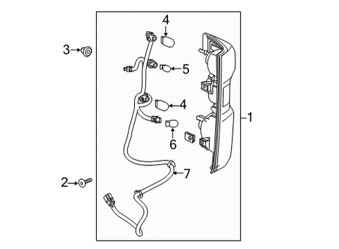 2024 Chevy Silverado 3500 HD Lamp Assembly-Rear Body Structure Stop Diagram for 86508777
