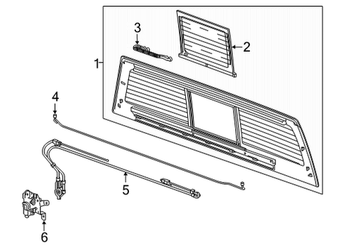 2021 Chevy Silverado 2500 HD Glass & Hardware - Back Glass Diagram 2 - Thumbnail