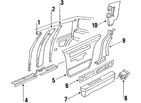 1986 Oldsmobile 98 Cowl Trim, Passenger Side Diagram for 20617477