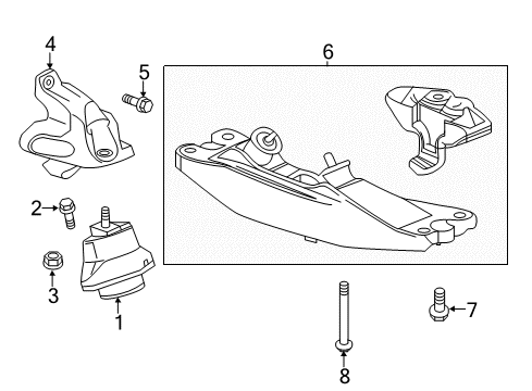 2016 Chevy Camaro Engine & Trans Mounting Diagram 2 - Thumbnail
