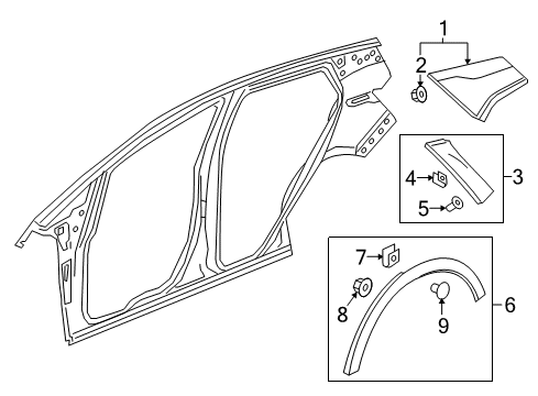 Applique, Rear Quarter Panel Diagram for 42784643