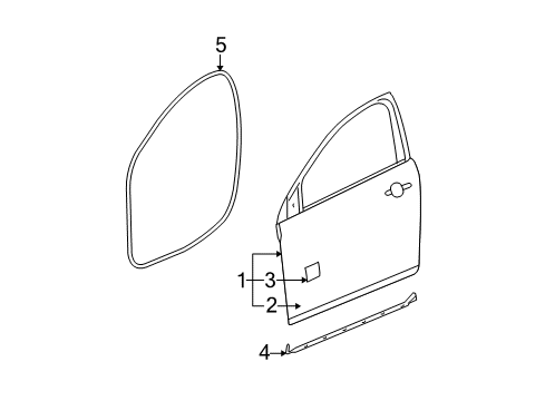 2008 Saturn Aura Door & Components Diagram 2 - Thumbnail