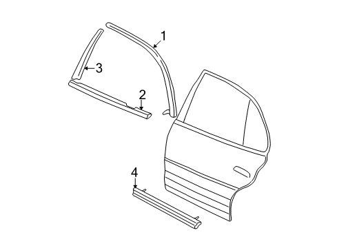 2000 Buick Century Exterior Trim - Rear Door Diagram