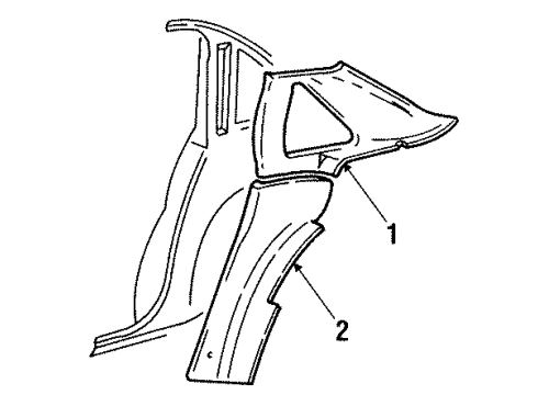 1991 Chevy Caprice Interior Trim - Quarter Panels Diagram