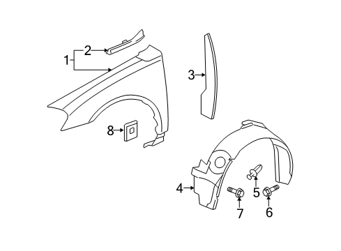 2006 Chevy Monte Carlo Fender & Components Diagram