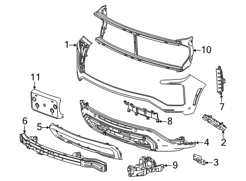 2025 Chevy Suburban Bumper & Components - Front Diagram 2 - Thumbnail