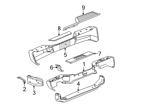2008 Chevy Colorado Step Pad, Rear Center Diagram for 12335694