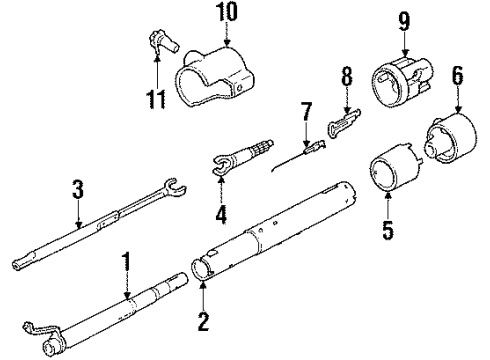 1985 Chevy Citation II Steering Column Components Diagram