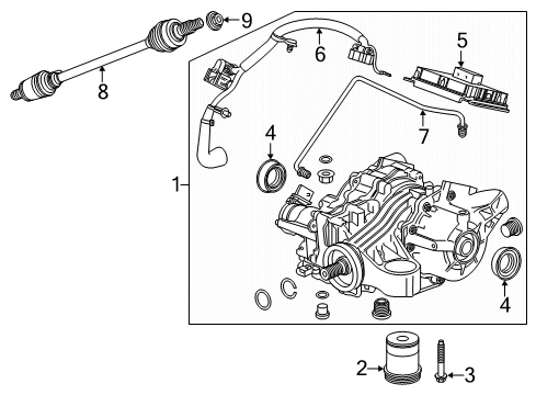 2025 Cadillac XT4 Axle & Differential - Rear Diagram