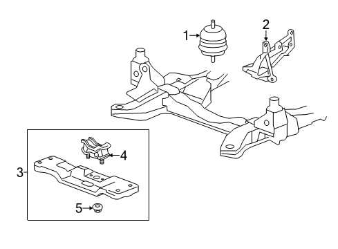 2011 Cadillac CTS Mount Bracket, Driver Side Diagram for 15854019