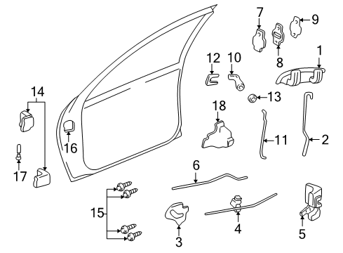 2002 Pontiac Sunfire Lock & Hardware Diagram