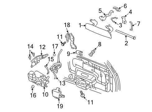 2003 Chevy Trailblazer Lift Gate - Lock & Hardware Diagram
