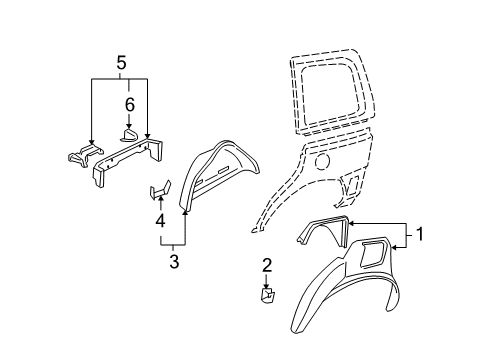 2008 Chevy Uplander Inner Structure - Side Panel Diagram 2 - Thumbnail