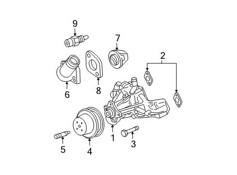 1996 Chevy S10 Water Pump Diagram 2 - Thumbnail