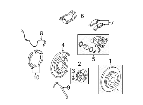 2008 Saturn Outlook Brake Components Diagram 3 - Thumbnail