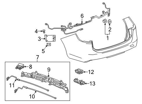 2020 Buick Regal TourX Mount Bracket, Rear Diagram for 39046950