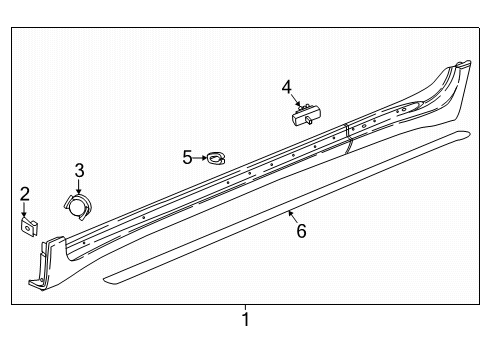 2025 Buick Enclave Exterior Trim - Pillars Diagram