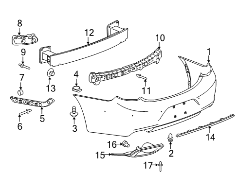 2018 Buick LaCrosse Bumper & Components - Rear Diagram