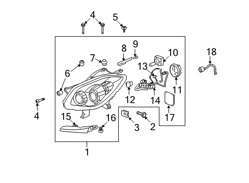 2009 Buick Enclave Ballast Bolt, Front Diagram for 11509079
