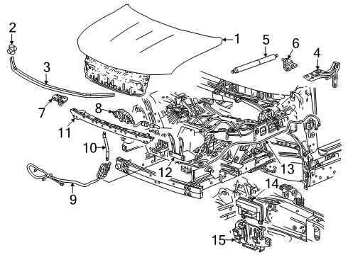 2024 Chevy Silverado EV Hood & Components Diagram