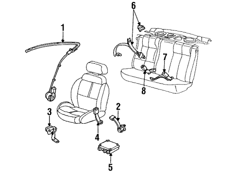 1993 Saturn SC1 Lap Belt, Driver Side Diagram for 21047451