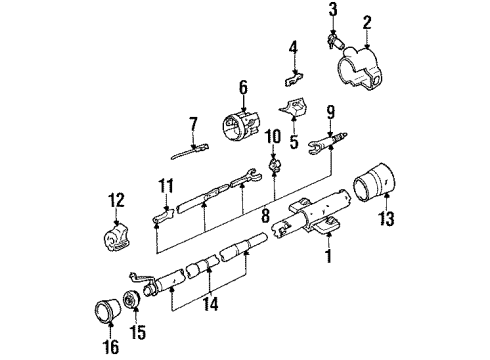 1991 Oldsmobile Silhouette Signal Lever Diagram for 25074397