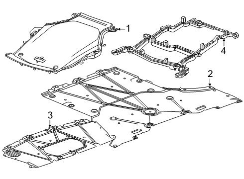 2025 Cadillac OPTIQ Under Cover & Splash Shields Diagram