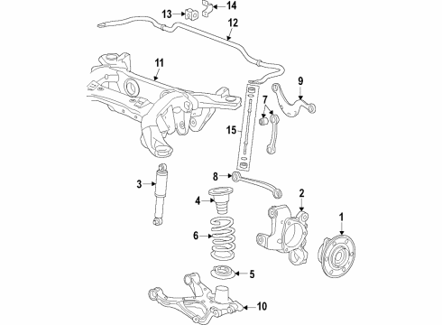 2024 Cadillac XT5 Hub Assembly, Rear Diagram for 13552420