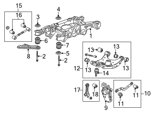 2012 Cadillac SRX Rear Suspension Components Diagram 3 - Thumbnail