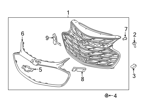 2019 Chevy Cruze Tow Eye Cap, Front Diagram for 42550387