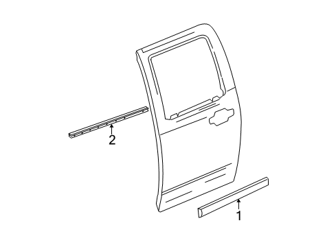 2010 Chevy Colorado Side Molding, Rear Lower Driver Side Diagram for 20863613