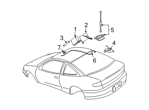 2005 Pontiac Sunfire Antenna Cable Diagram for 88953207