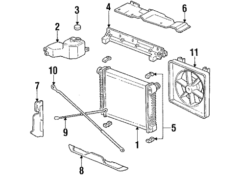 1987 Oldsmobile Calais Cross Bar, Driver Side Diagram for 22535265